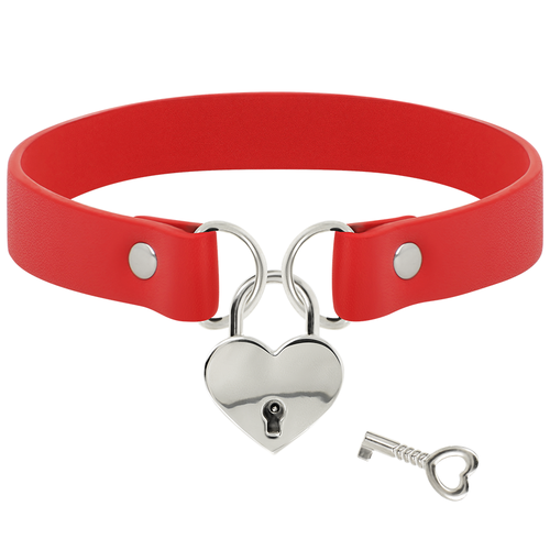 Colar Vermelho com Coração e Chave | Coquette Chic Desire