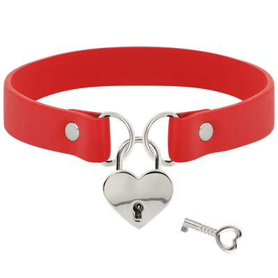 Colar Vermelho com Coração e Chave | Coquette Chic Desire