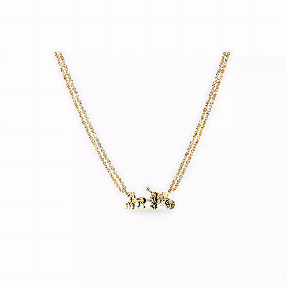 Horse And Carriage Double Chain Necklace | Coach