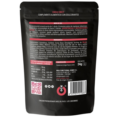 WUG SEX SENSE - ERECT Chicle Potenciador de Ereção (10 unid.)