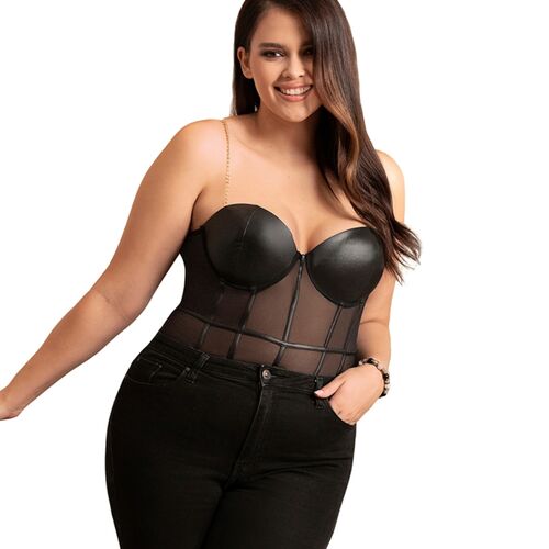 Body com suspensões de corrente preto | Subblime