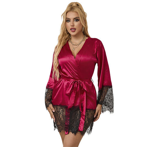Pijama elegante de renda vermelha | Subblime