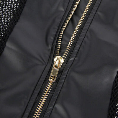 Vestido sexy de malha e couro preto | Subblime