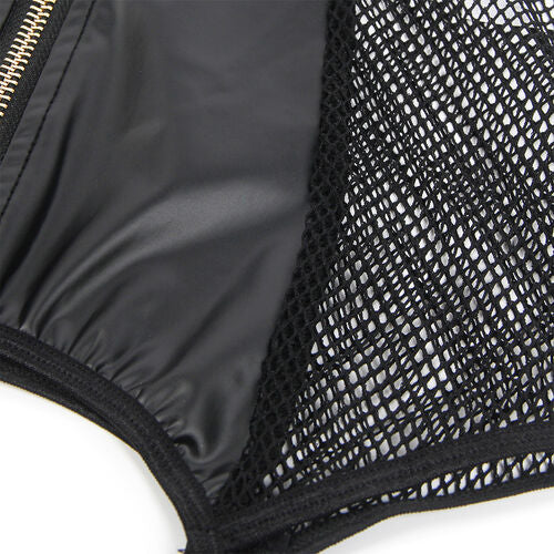 Vestido sexy de malha e couro preto | Subblime