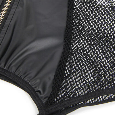 Vestido sexy de malha e couro preto | Subblime