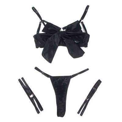 Conjunto preto com laço ajustável | Subblime