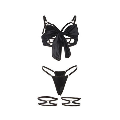 Conjunto preto com laço ajustável | Subblime