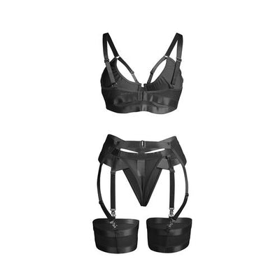 Conjunto bondage preto com ligas | Subblime
