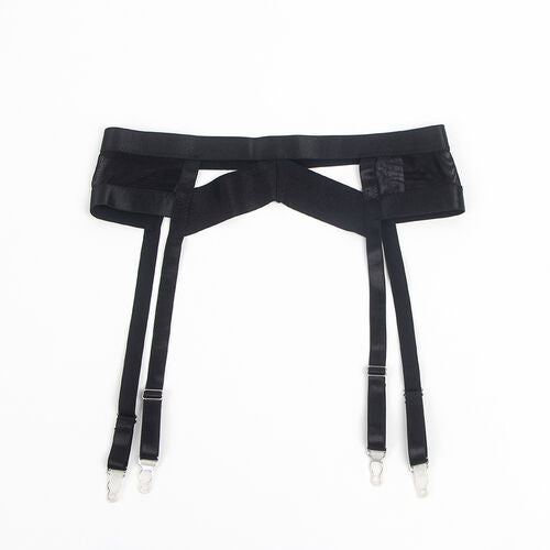 Conjunto bondage preto com ligas | Subblime