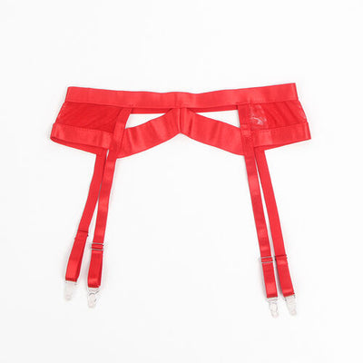 Conjunto bondage vermelho com ligas | Subblime