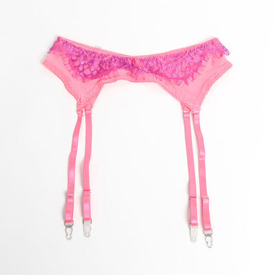 Conjunto rosa e roxo com renda | Subblime