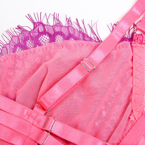 Conjunto rosa e roxo com renda | Subblime