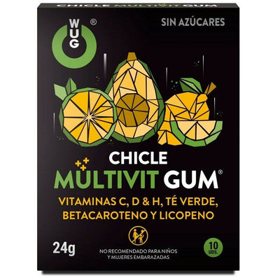 WUG GUM - MULTIVIT Chicle (Vit. C, H, D, Betacaroteno, Licopeno e Chá Verde) (10 unid.)